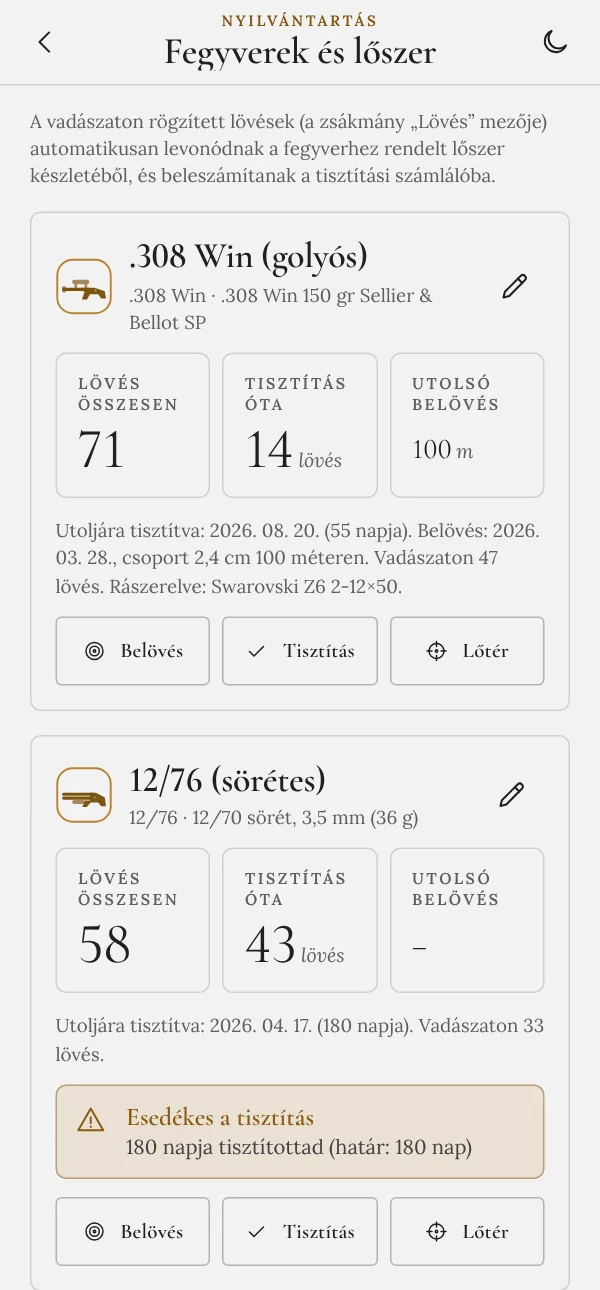 Fegyverek és lőszer
